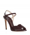 Add instant chic to your warm weather look with these sandals from Casadei - Crisscross woven leather front, ankle strap with buckle closure, stiletto heel - Pair with skinny jeans and a blouse or a breezy frock