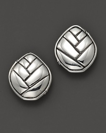 Modeled after the bamboo plant, these bold, simple sterling earrings gleam with sophistication.