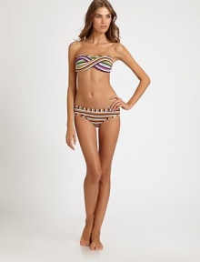 EXCLUSIVELY AT SAKS.COM. Featuring an irresistible print, this seductive design offers a near-perfect shape courtesy of molded cups. Twist-front bandeau topMolded cupsBack tie closureFully lined85% polyamide/15% spandexHand washImported Please note: Bikini bottom sold separately. 