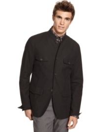 Blaze a new trail in your wardrobe. This Sons of Intrigue jacket has a sleek new sensibility.