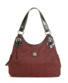 Giani Bernini's classic logo in a jacquard weave accentuates this trendy hobo bag's vibrant color and sexy silhouette.