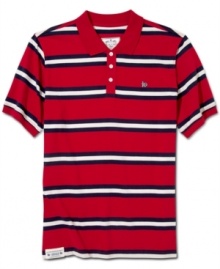 When you need a classic, crisp look fast, this striped polo shirt from LRG is the solution.