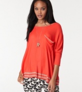 Punch up your comfy sweater collection with this super slouchy Rachel Rachel Roy style in a hot, hot hue!