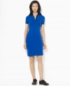 Lauren by Ralph Lauren's chic snapped placket and contrasting polo collar lend a modern edge to a timeless polo dress.