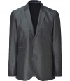 Bring bold style to your workweek attire with this ultra-cool metallic blazer from PS Paul Smith - Notched lapels, two-button closure, front flap pockets, slim fit - Pair with slim trousers, a sleek button down, and lace up dress shoes