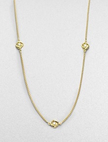 From the Chain Collection. This 18k yellow gold chain is dotted with sparkling diamonds.Diamonds, 0.21 tcw 18k yellow gold Length, about 18 Lobster clasp Imported