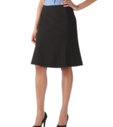 Gored construction creates a pretty flared shape in this wardrobe-essential skirt by Calvin Klein.