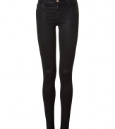 Build the foundations of your edgy urban wardrobe with Faith Connexions jet black super skinny coated jeans - Classic five-pocket style, button closure, belt loops - Extra form-fitting - A fashion-forward staple to pair with practically anything