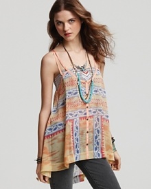 Free People Top - Printed Beat Goes On