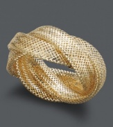 It's a wrap. Decorate your fingers with this unique ring featuring three braided mesh bands in 14k gold. Size 7.