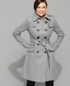 Capture sophisticated style in this essential wool-blend coat from DKNY. (Clearance)