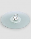 Simply elegant glass design with silverplate center. Perfect hostess gift. 11¾ round Made in France