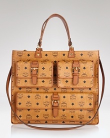 Give daytime looks fashion-forward flair with this logo-splashed tote from MCM. The roomy interior is ideal for the workday, while the drawstring closure feels casual enough for weekends.