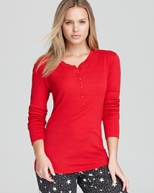 A hot-hued henley from PJ Salvage.