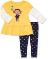 She'll be a sweet treat in this fun monkey shirt and polka-dot legging set from Carter's.