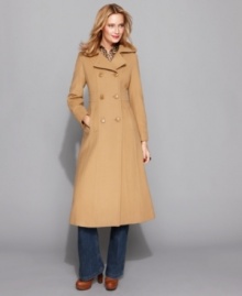 Ideal for strolling around town, this wool-blend coat from Anne Klein has a classic, chic look that's always in style. (Clearance)