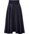 Perfect for cocktails or office-to-evening chic, this full skirt from Jil Sander will add instant glamour to any look - Wide knit waistband, full A-line skirt, midi-length, concealed side zip closure - Wear with a fitted top and metallic heels