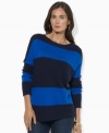 Lauren Ralph Lauren's soft knit petite sweater is crafted with a chic ballet neckline for feminine allure.