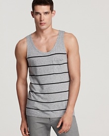 An exceptionally soft tank with an intriguing striped design for laid-back days in the sun.