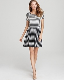 Tibi Dress - Striped Pleated