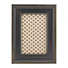 Golden beads add rich texture to this distressed wood frame from Tizo.