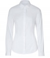 Both classic and cool with a flattering tailored fit, Steffen Schrauts pristine white shirt is a chic choice packed with wearing possibilities - Classic collar, long sleeves with hooked cuffs, hidden button-down front, shirttail hemline - Tailored fit - Wear with bright flats, slim-fit separates and a carryall tote to work