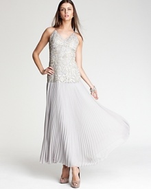 Sue Wong Pleated Gown - Bead and Sequin Embellishment