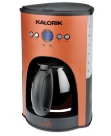 For a bolder brew, make your morning mug in Kalorik's stylistically stunning coffee maker. Fully programmable with a digital timer and blue backlit LCD display, you can wake up each morning to a flavorful cup of coffee, virtually not effort required. One-year warranty. Model CM-25282.