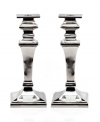 Dim the lights and elevate the room. Rendered in pure aluminum, Godinger's Square candlesticks decorate elegant spaces with classic sophistication.