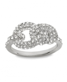 It's crystal clear that this is one remarkable ring! Swarovski's Nathalie ring features a chic, knotted design with round-cut crystals. Crafted in silver tone mixed metal. Size 7.