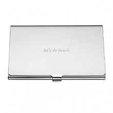 Let them know you mean business with this witty kate spade new york business card holder, silver-plated and cheekily etched with let's do lunch.