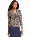 Add a wild touch to skirts or pants with Charter Club's faux wrap top, complete with a striking animal print.