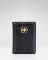 Tory Burch's logo-embossed leather transit holder makes it posh to go public. Slip it inside your purse to ease the daily commute.