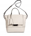 With a ladylike top handle and practical crossbody strap, Diane von Furstenbergs leather satchel is perfect choice for busy days - Flap with push-lock bar closure, zippered back pocket, satchel handle with lips mirror concealed in attached logo fob, removable belted crossbody strap, inside zippered back wall pocket, two front wall slot pockets, zippered front wall pocket, protective feet - Wear as a chic polish to tailored business looks