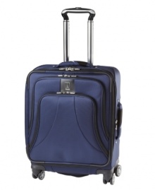 You've arrived at the perfect bag. Built extra durable and light, this suitcase has 360º mobility that follows you wherever you lead and comfort extension handles with multiple stops for multiple heights. A removable suiter system, easy-access pocket and add-a-bag strap let you travel with complete confidence. Limited lifetime warranty.