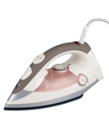 Follow the lights to perfectly ironed fabric. This Kalorik steam iron features a smart Thermocolor system that changes color according to the temperature selected, so you'll never have to struggle to find small icons or indicators again. One-year warranty. Model DA-31691.