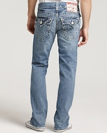 The Ricky jean is a classic straight leg jean with back and coin flap pockets and True Religion's signature horseshoe stitching.