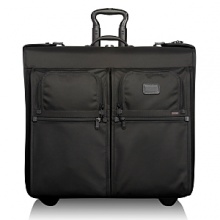 Ideal for longer trips or two traveling together, this wheeled garment bag features a universal hanger bracket at each end, mesh corner pockets and a garment curtain with zip pockets for accessories.