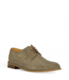 Channel your inner dandyish gentleman in these wing tip styled suede shoes from Ludwig Reiter - Lace up, perforated leather detailing, wing tip style, welted, leather sole - Style with jeans and a pullover or a classic suit and tie