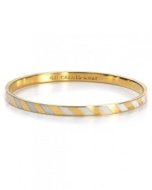 This whimsical striped bangle from kate spade new york, inscribed with Get carried away, makes for an inspirational gift.