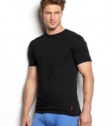 From Polo Ralph Lauren, a two-pack of crew-neck cotton T-shirts comfortable enough to wear as undershirts or stylish enough to stand on their own.