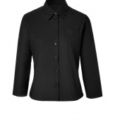 Minimalist and chic, this stretch cotton shirt from Jil Sander Navy injects sophistication into your workweek style - Classic collar, bracelet-length sleeves, buttoned cuffs, front button placket - Tailored silhouette - Pair with cropped trousers or a figure-hugging pencil skirt