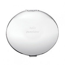 Put a smile on your face every time you check your lipstick in this kate spade new york silver-plated mirror compact, cheerfully etched with hello, sunshine.