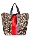 Showcase your animal instincts with this haute tote from Juicy Couture. Perfectly sized and exquisitely outfitted with leopard print haircalf with bold leather colorblocking, it's an effortless ensemble pick up.