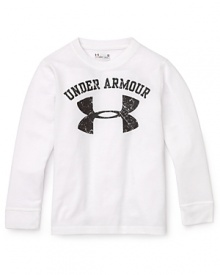 Get into the game with Under Armour's durable, breathable waffleknit tee, in long sleeves and ribbed trim with a logo placed squarely in the front.