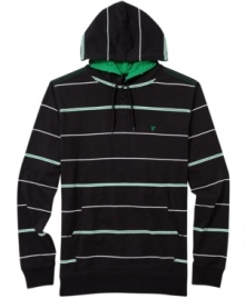 When you feel the need for speed: Univibe's kangaroo-pocket hoodie in its Top Gun stripe.