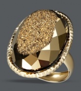 For a look as unique as you. This Brazil-inspired ring features a faceted bronze druzy stone set in 14k gold for style that's warm and exotic.