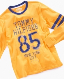 The rough-and-tumble style of this t-shirt from Tommy Hilfiger stands up throughout football season.