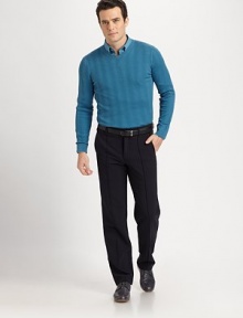 Classic v-neck style shaped in a luxurious silk and cotton blend, with a lightweight feel that can be worn throughout every season.V-neckRibbed knit collar, cuffs and hem70% silk/30% cottonDry cleanImported