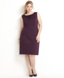 Be an image of professional-chic in Charter Club's sleeveless plus size sheath dress, accented by an embellished neckline. (Clearance)